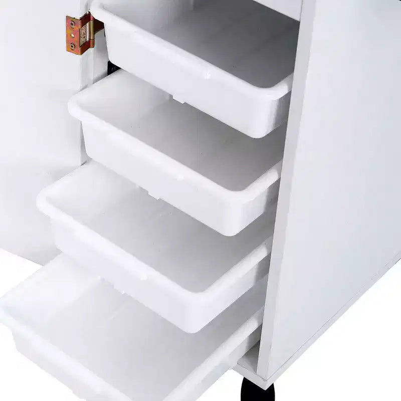 Carrello portaoggetti da salone Karl, per parrucchiere, con portacasco, nero