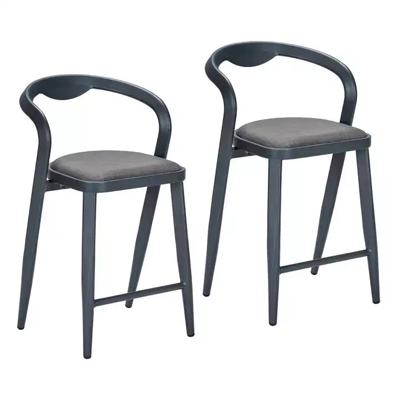 Outdoor Counter Height Bar Stools Chairs Set of 2,All-Weather Bar Height Furniture for Kitchen or Outside