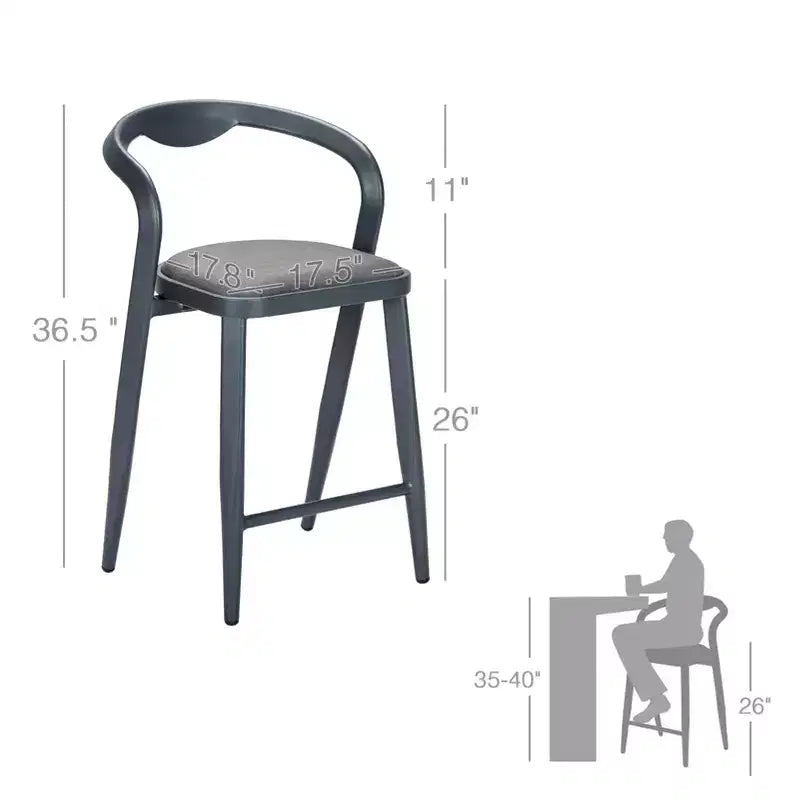 Set di 2 sgabelli da bar da esterno ad altezza bancone, mobili da bar per cucina o esterno adatti a tutte le stagioni