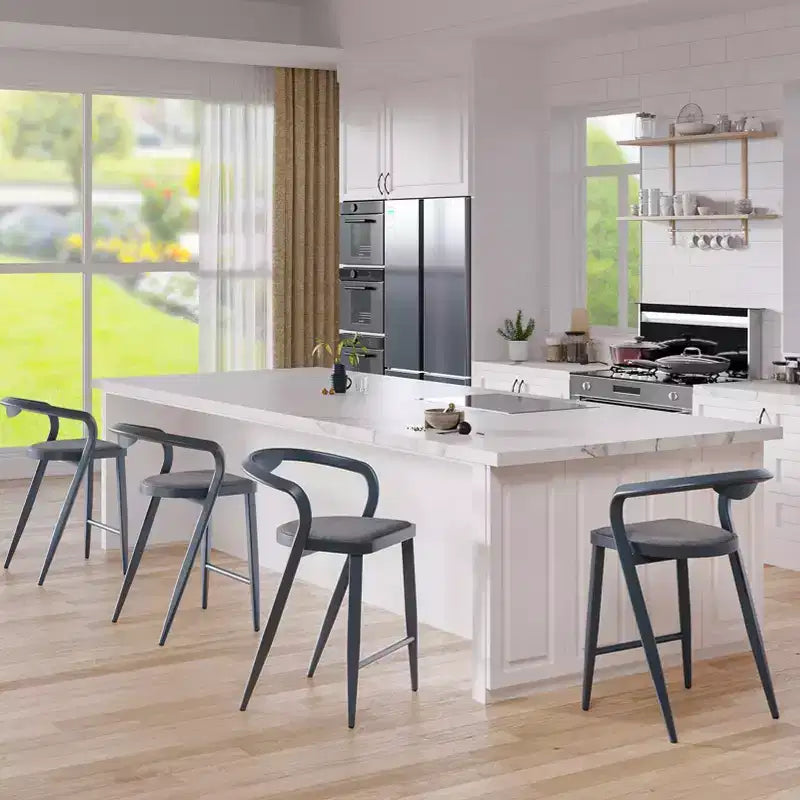 Set di 2 sgabelli da bar da esterno ad altezza bancone, mobili da bar per cucina o esterno adatti a tutte le stagioni