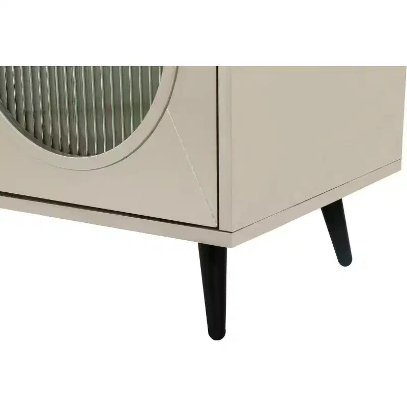HomeRoots Credenza 60 in legno e vetro dorato con quattro ante