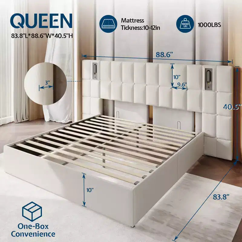 AMERLIFE Letto Imbottito con Testiera Allargata, Letto Contenitore Sollevabile e Luce Integrata, Velluto