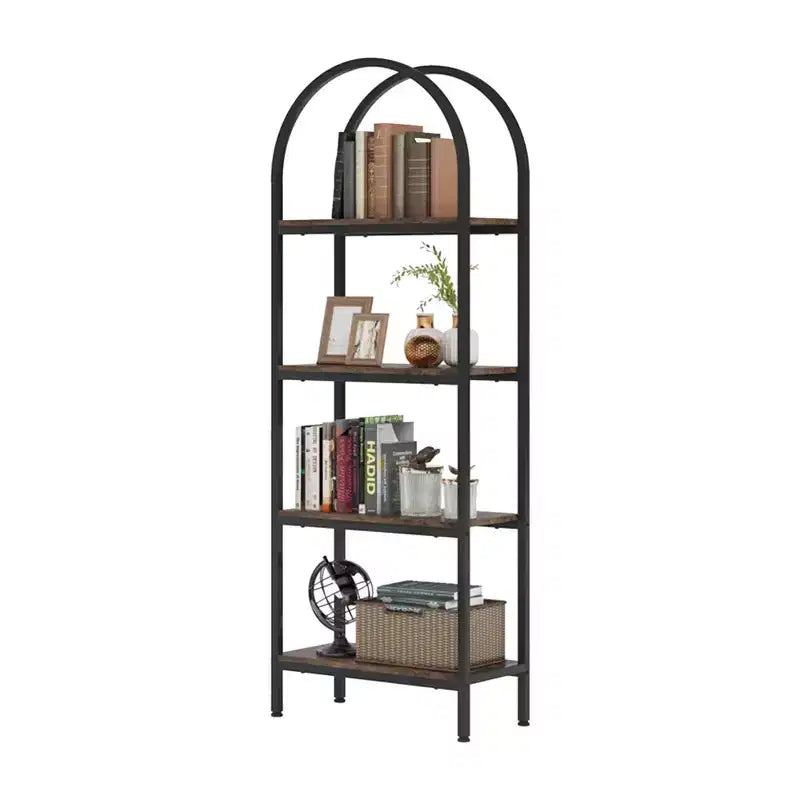 MAYEERTY Libreria a 4 Ripiani Aperta in Legno per Libri Piante Decorazioni e Contenitori