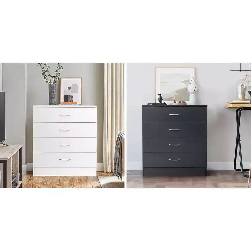 Cassettiera Karl Home a 4 cassetti in truciolato bianco larga 66 cm