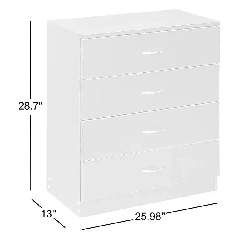 Cassettiera Karl Home a 4 cassetti in truciolato bianco larga 66 cm