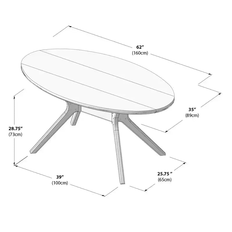Plank+Beam 62 Verso Tavolo da pranzo ovale per 4 persone, tavolo da cucina in legno massiccio per sala da pranzo