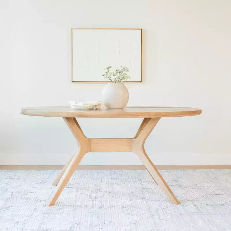 Plank+Beam 62 Verso Tavolo da pranzo ovale per 4 persone, tavolo da cucina in legno massiccio per sala da pranzo