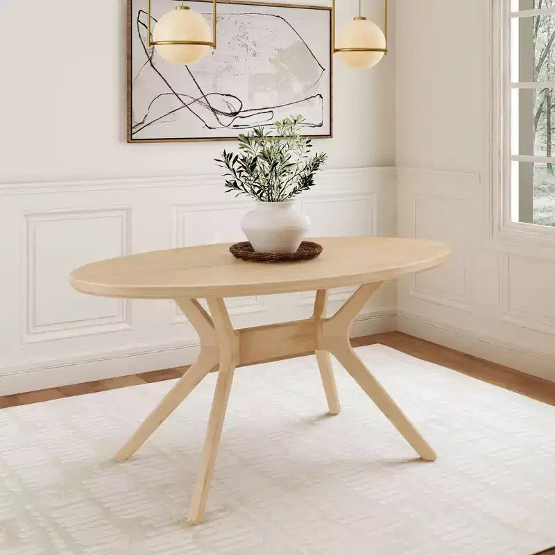 Plank+Beam 62 Verso Tavolo da pranzo ovale per 4 persone, tavolo da cucina in legno massiccio per sala da pranzo