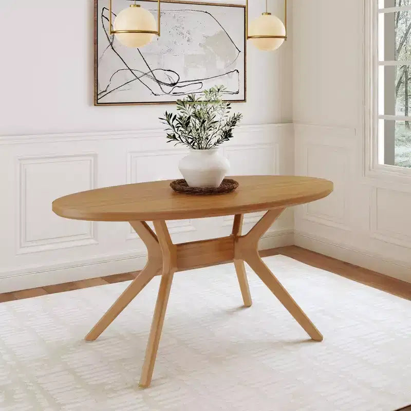 Plank+Beam 62 Verso Tavolo da pranzo ovale per 4 persone, tavolo da cucina in legno massiccio per sala da pranzo
