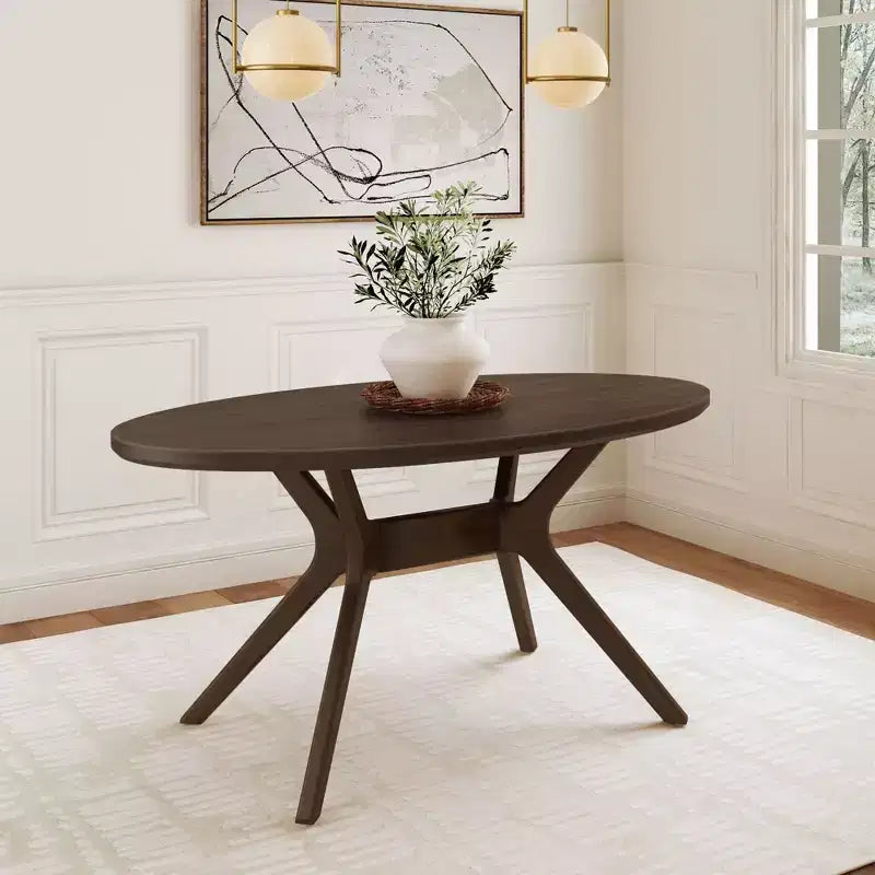 Plank+Beam 62 Verso Tavolo da pranzo ovale per 4 persone, tavolo da cucina in legno massiccio per sala da pranzo