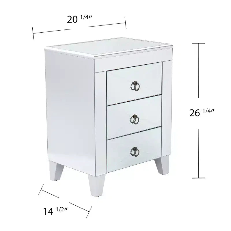 Tavolino con cassetti Cresheim Mirrored - Argento - SEI