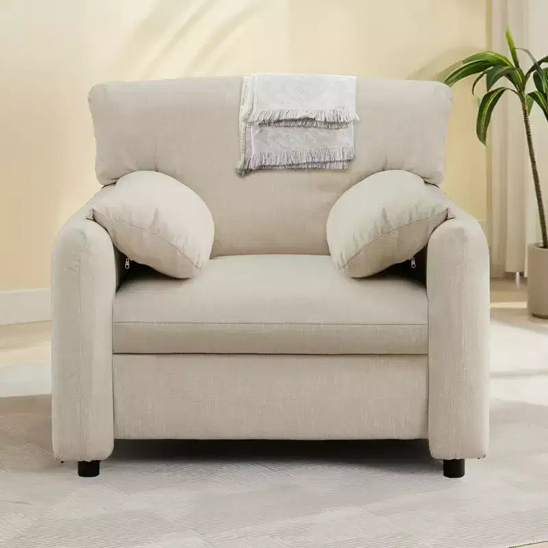 GDFStudio Caroline, poltrona moderna in ciniglia da 99 cm