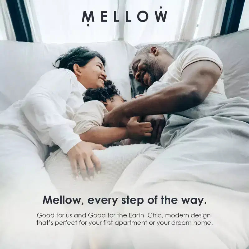 Mellow KASI Letto a piattaforma in metallo e legno con mensola e testiera incorporata