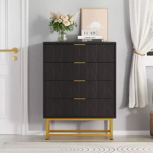 Cassettiera in tessuto a 4 cassetti per camera da letto, Comodino piccolo con piano in legno, Comodino moderno