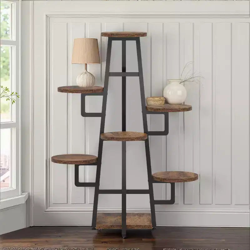 MAYEERTY Portapiante da 110 cm, 6 Ampie Pannelli Rotondi, Design Alto-Basso Che Favorisce la Luce Solare