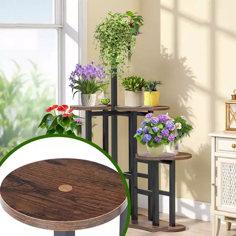 MAYEERTY Portapiante da 110 cm, 6 Ampie Pannelli Rotondi, Design Alto-Basso Che Favorisce la Luce Solare