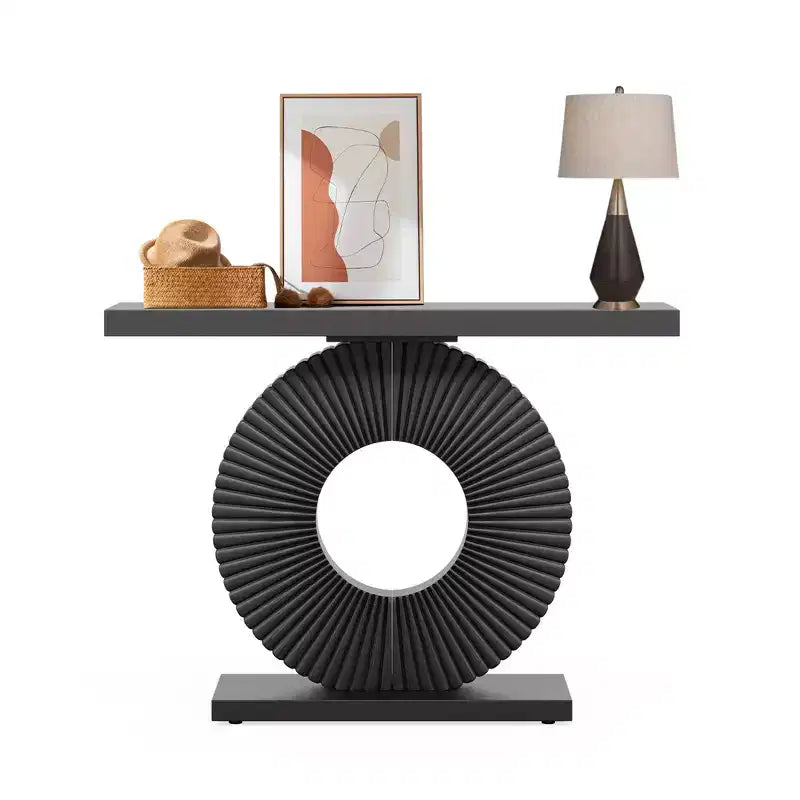 MAYEERTY Stylish Clutter-Free Storage Console Table, Abstract Texture Top Display Table for Collectibles