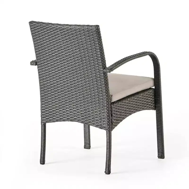 Christopher Knight Home Harlowe Set da Pranzo da Esterno a 7 Pezzi in Vimini con Cuscini