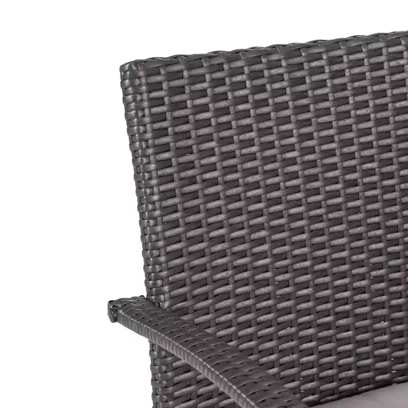 Christopher Knight Home Harlowe Set da Pranzo da Esterno a 7 Pezzi in Vimini con Cuscini
