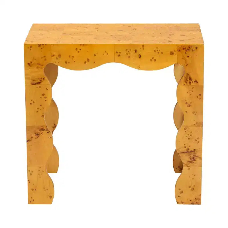 bali & pari Huxley Tavolino in Vero Legno Naturale di Burl Moderno e Contemporaneo