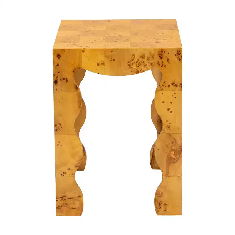 bali & pari Huxley Tavolino in Vero Legno Naturale di Burl Moderno e Contemporaneo