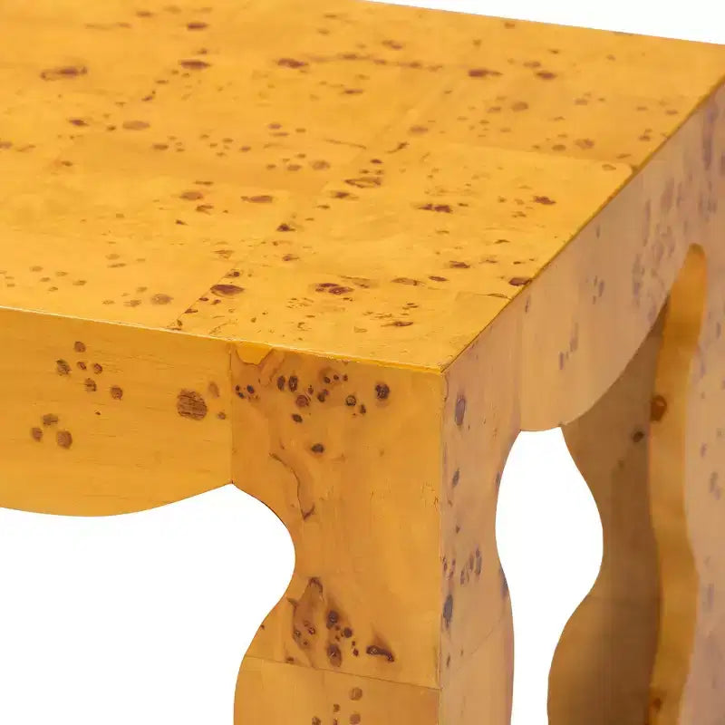 bali & pari Huxley Tavolino in Vero Legno Naturale di Burl Moderno e Contemporaneo