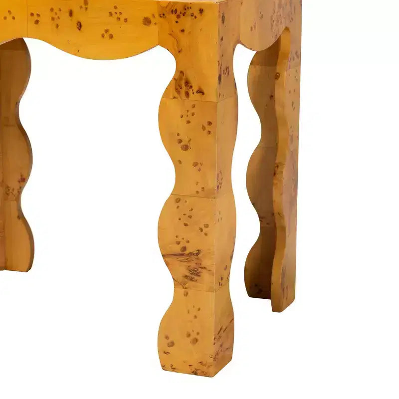 bali & pari Huxley Tavolino in Vero Legno Naturale di Burl Moderno e Contemporaneo