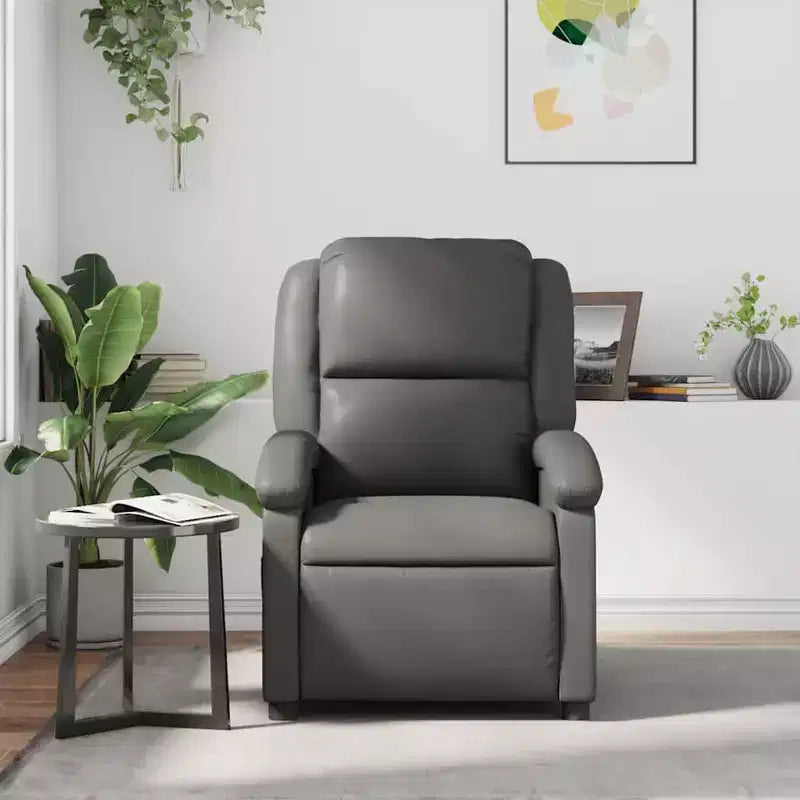Poltrona reclinabile manuale VidaXL con schienale/poggiapiedi regolabile, divano reclinabile in similpelle grigia per il massimo comfort