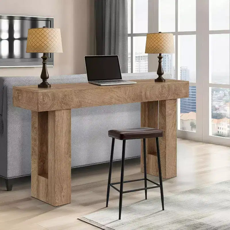 Console da Ingresso 63, Tavolino da Divano Lungo, Tavolo in Legno per Ingresso