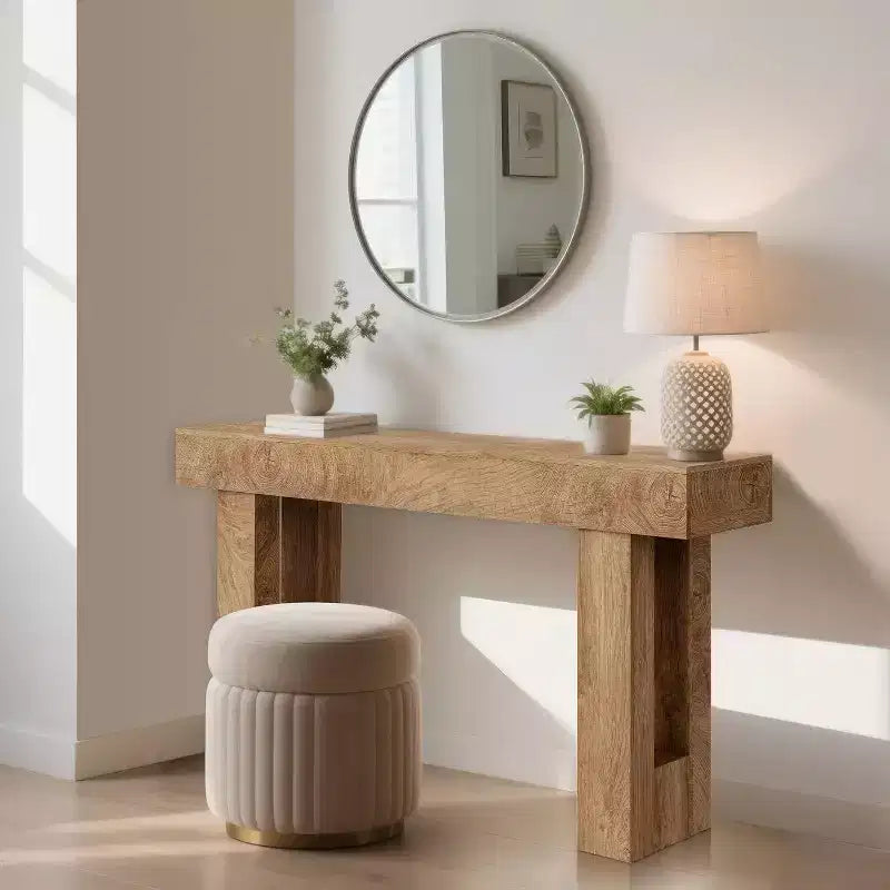 Console da Ingresso 63, Tavolino da Divano Lungo, Tavolo in Legno per Ingresso