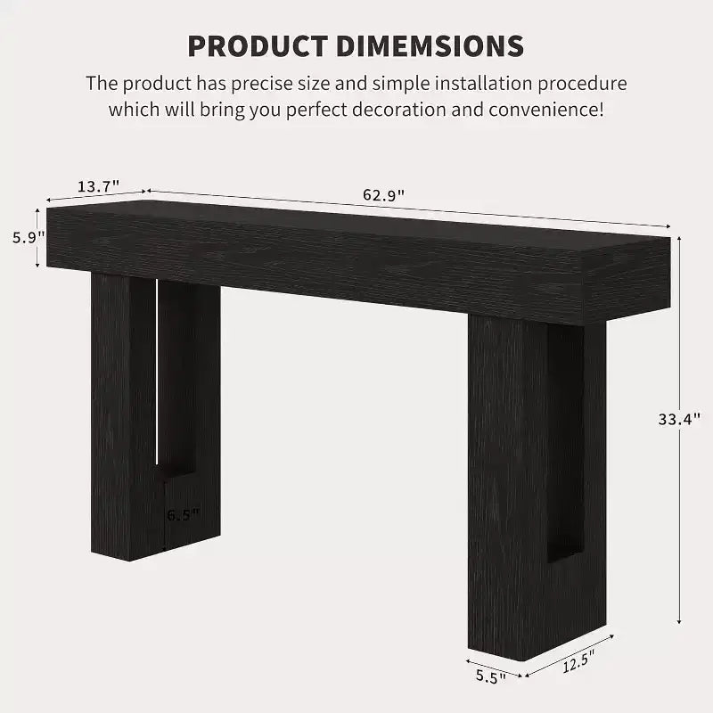 Console da Ingresso 63, Tavolino da Divano Lungo, Tavolo in Legno per Ingresso
