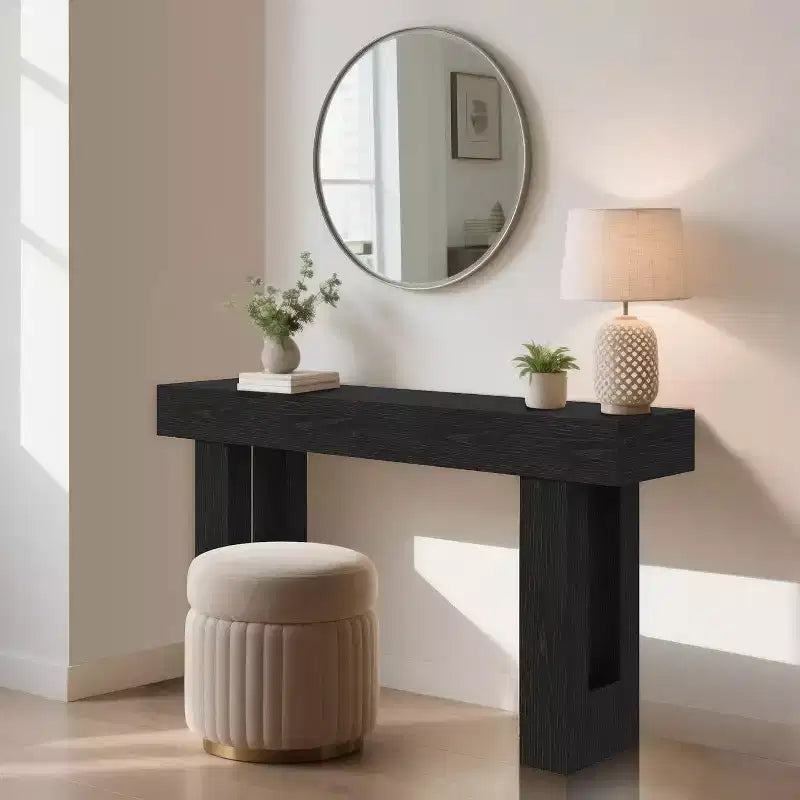 Console da Ingresso 63, Tavolino da Divano Lungo, Tavolo in Legno per Ingresso