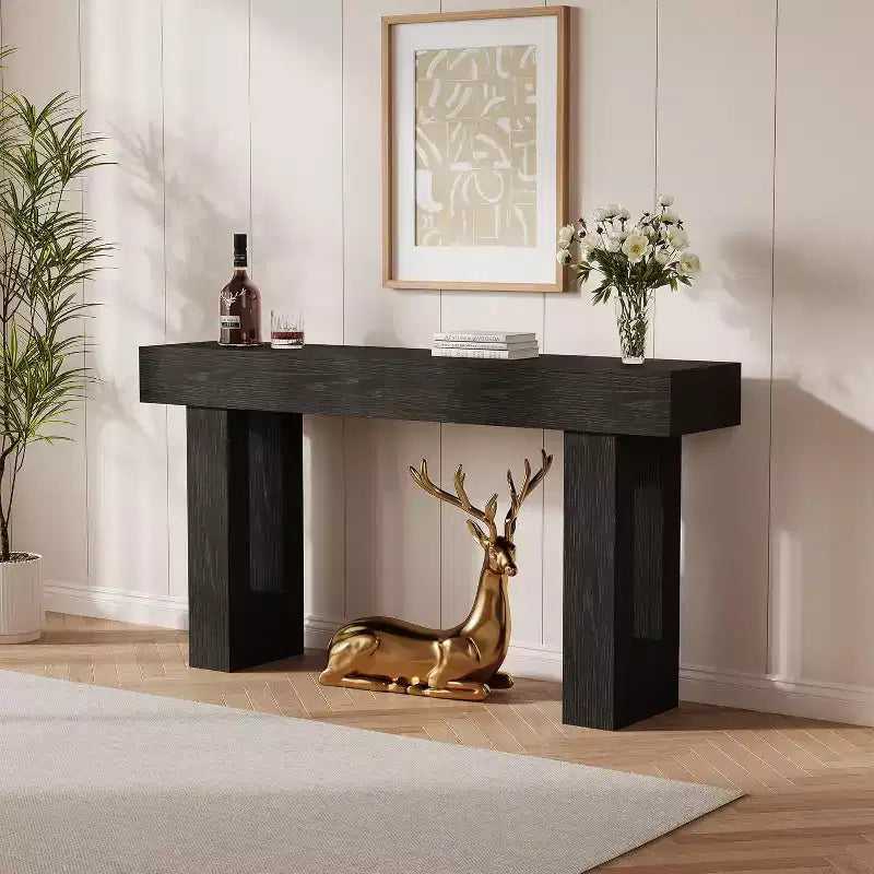 Console da Ingresso 63, Tavolino da Divano Lungo, Tavolo in Legno per Ingresso