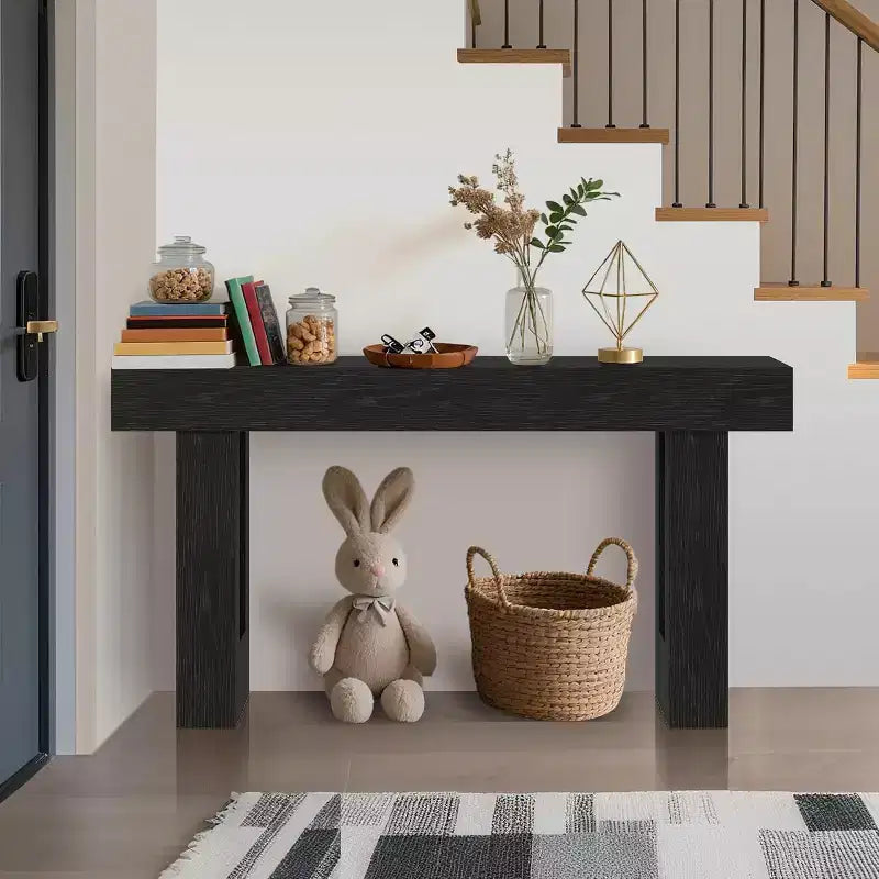 Console da Ingresso 63, Tavolino da Divano Lungo, Tavolo in Legno per Ingresso