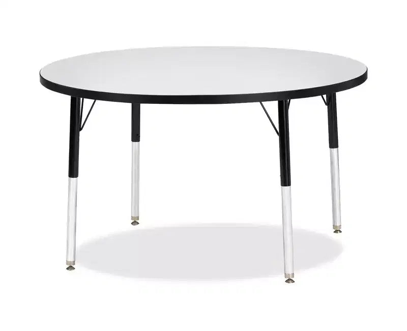 Jonti-Craft Tavolo Rotondo Bordo Colorato Altezza Elementare Berries 42 x 42 pollici Nero