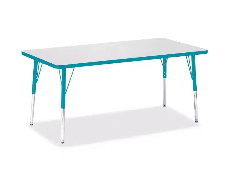 Jonti-Craft Berries Tavolo rettangolare con bordo colorato altezza adulto 30 x 60 pollici blu