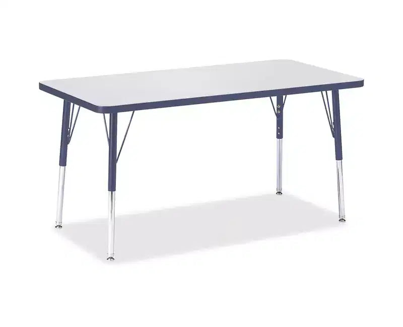 Tavolo Rettangolare Jonti-Craft Berries con Bordo Colorato, Altezza Adulti (24 x 48) in Blu