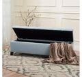 Panca pouf contenitore di lusso Okak con rivestimento trapuntato a bottoni, poggiapiedi rettangolare lungo per soggiorno, ingresso, camera da letto