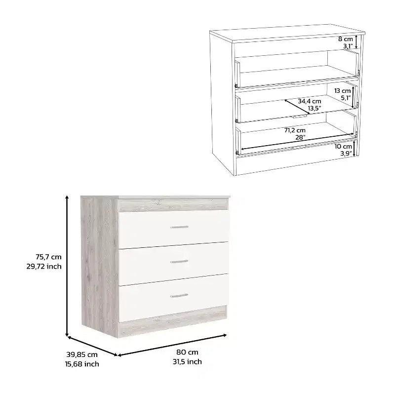 Comò alto moderno minimalista Okak a 5 cassetti con maniglie in metallo e cassetto superiore con chiusura, cassettiera per camera da letto, ingresso