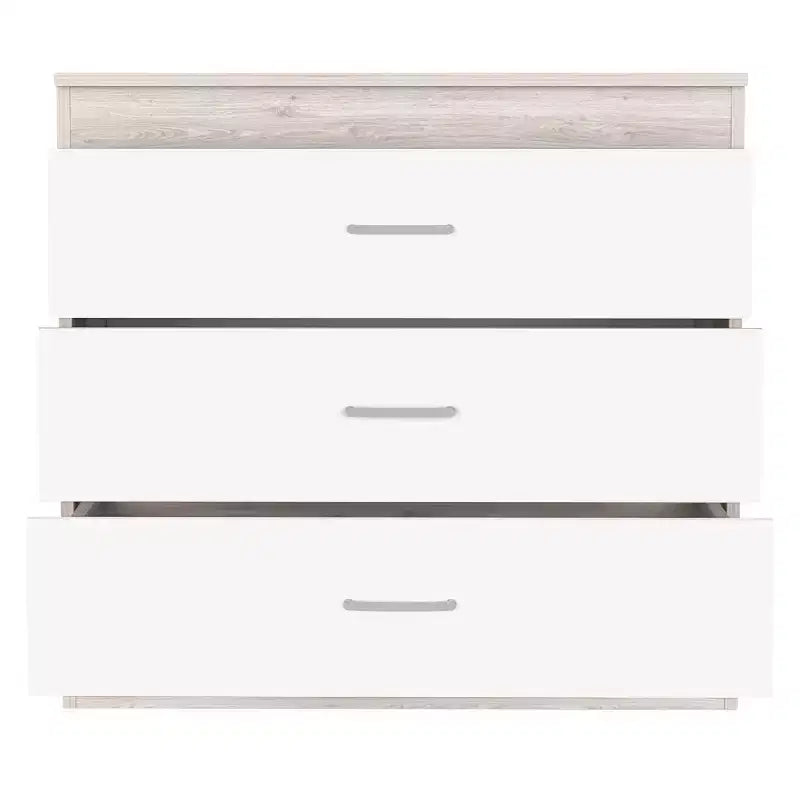 Comò alto moderno minimalista Okak a 5 cassetti con maniglie in metallo e cassetto superiore con chiusura, cassettiera per camera da letto, ingresso
