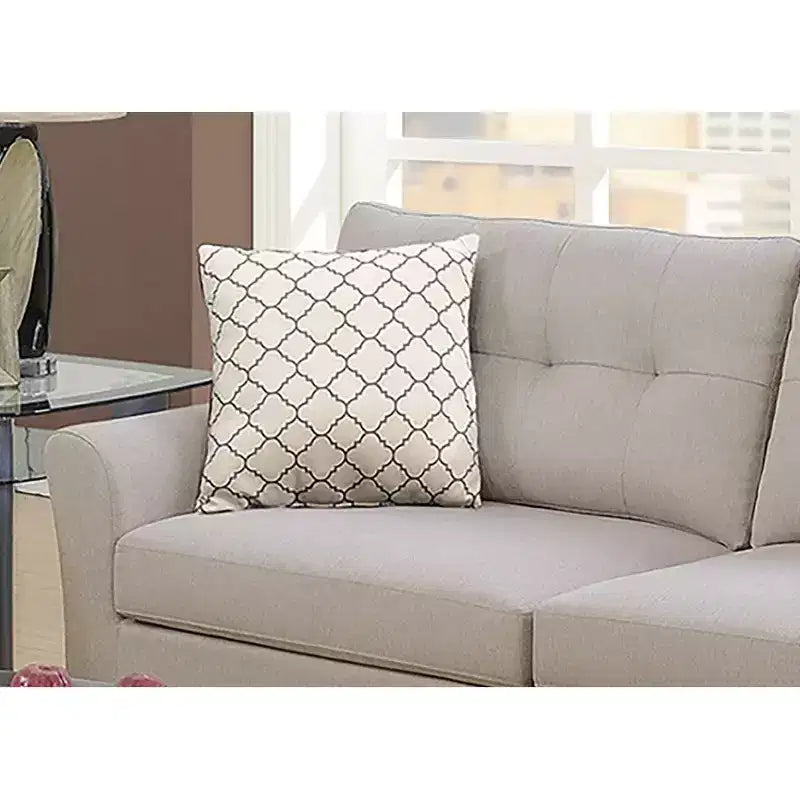 Divano Moderno Okak Set 2pz con Cuscino Spesso, Gambe in Pino Massello Divanetto Rivestito per Appartamenti, Soggiorno
