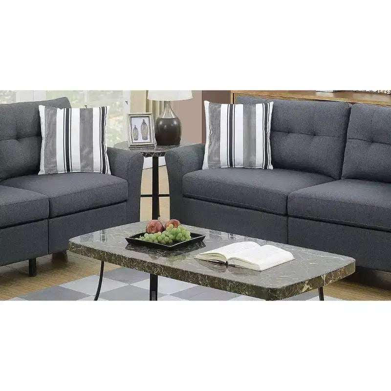 Divano Moderno Okak Set 2pz con Cuscino Spesso, Gambe in Pino Massello Divanetto Rivestito per Appartamenti, Soggiorno
