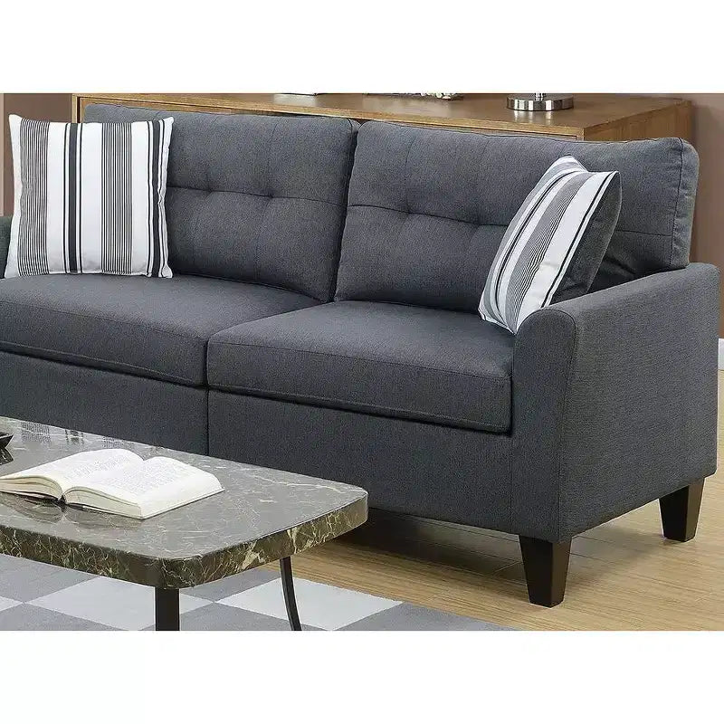 Divano Moderno Okak Set 2pz con Cuscino Spesso, Gambe in Pino Massello Divanetto Rivestito per Appartamenti, Soggiorno
