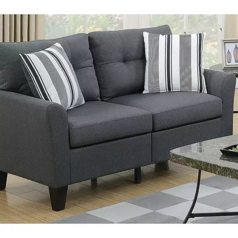 Divano Moderno Okak Set 2pz con Cuscino Spesso, Gambe in Pino Massello Divanetto Rivestito per Appartamenti, Soggiorno