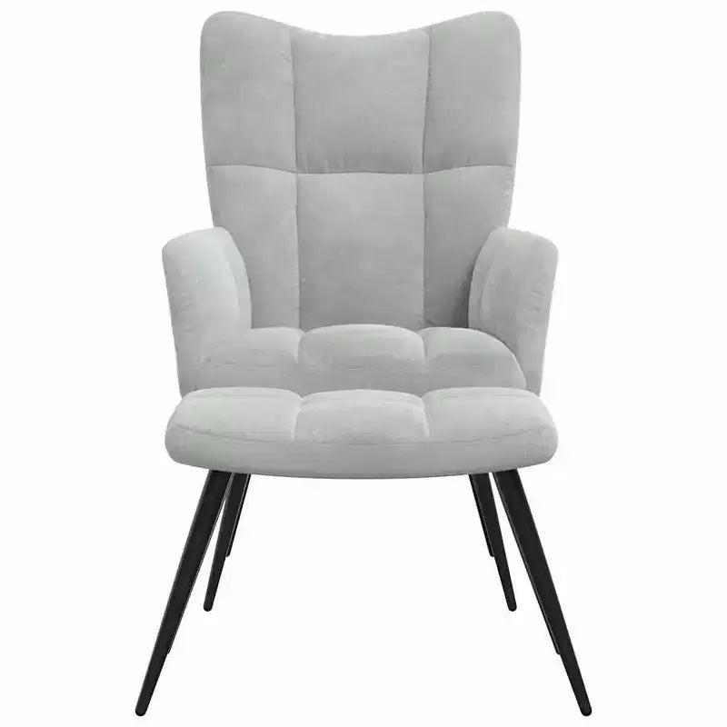 vidaXL Sedia Relax con Sgabello Poggiapiedi Medio in Velluto Grigio Chiaro
