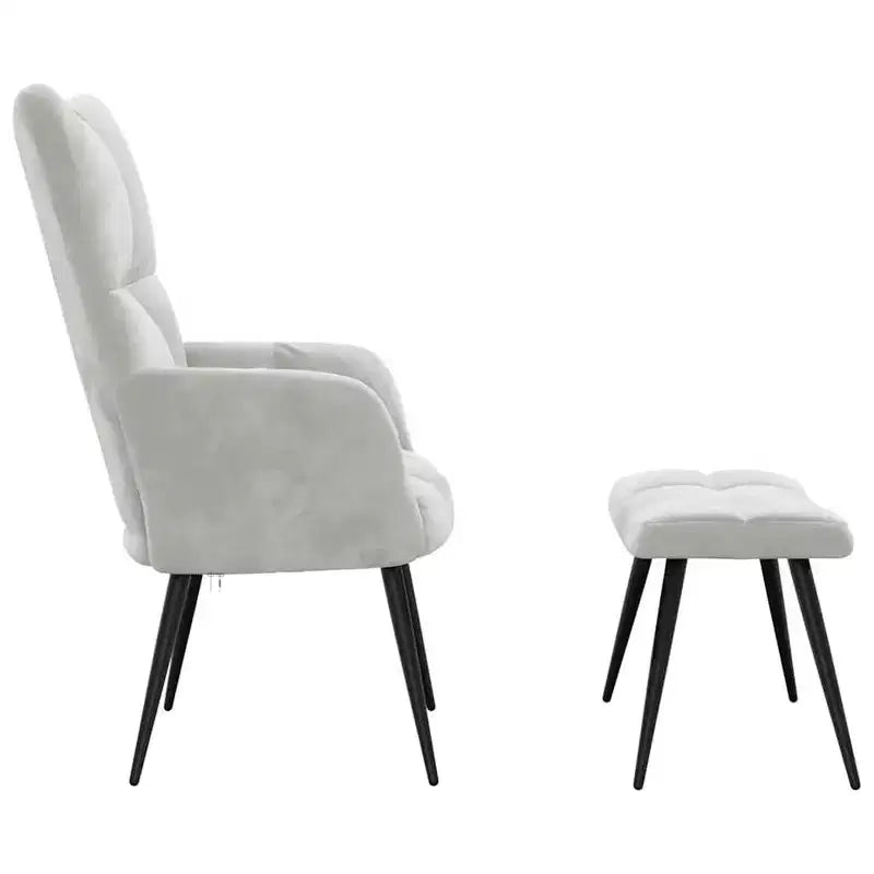 vidaXL Sedia Relax con Sgabello Poggiapiedi Medio in Velluto Grigio Chiaro