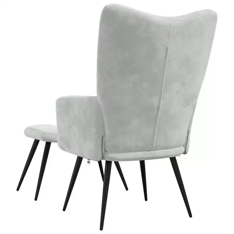 vidaXL Sedia Relax con Sgabello Poggiapiedi Medio in Velluto Grigio Chiaro