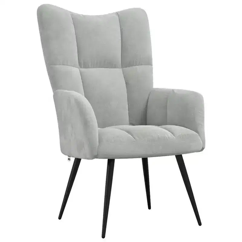 vidaXL Sedia Relax con Sgabello Poggiapiedi Medio in Velluto Grigio Chiaro