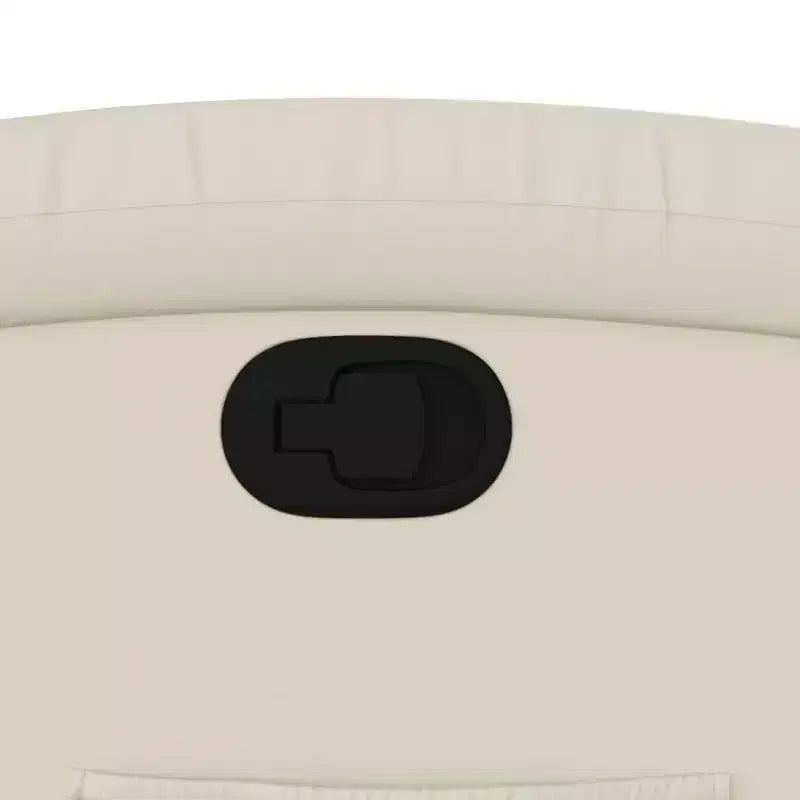vidaXL Poltrona Reclinabile Crema in Similpelle - Poltrona Relax con Schienale Alto per Anziani con Funzione Manuale, Sedile Imbottito e Tasca Laterale