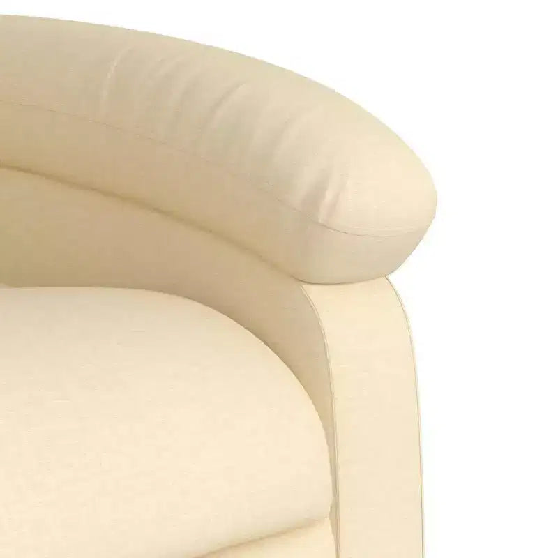 vidaXL Poltrona Reclinabile Elettrica - Poltrona Relax Regolabile in Tessuto Crema con Poggiapiedi Motorizzato, Tasca Laterale e Imbottitura Spessa per Soggiorno, Camera da Letto